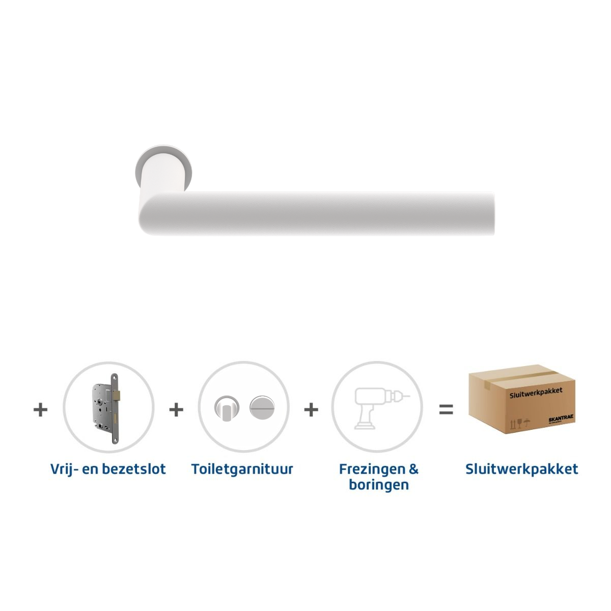Sluitwerkpakketten met Deurkruk Orbit 19 Minimal Wit